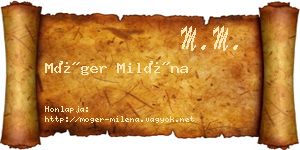 Móger Miléna névjegykártya
